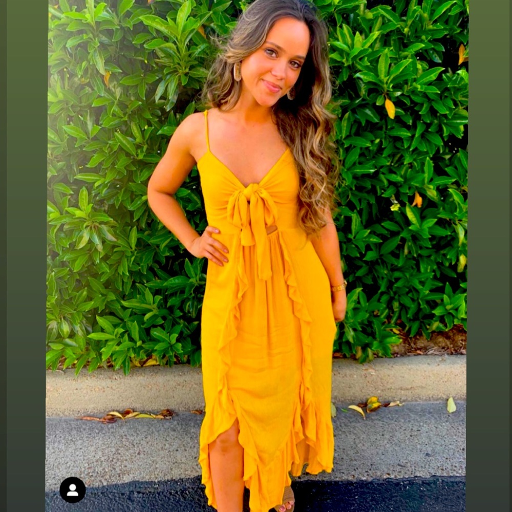Apricot Lane Yellow Tie Dress